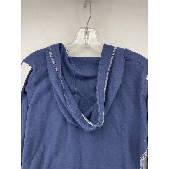 Seattle Seahawks Womens Top Blue Medium M NFL Logo Hooded V-Neck Kangaroo Pocket - Picture 8 of 11